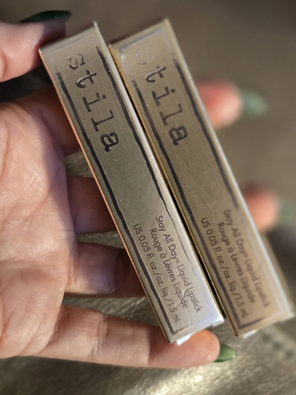 Two New  .05 fl oz Tubes of Stila Stay All Day Liquid Lipstick in Patina